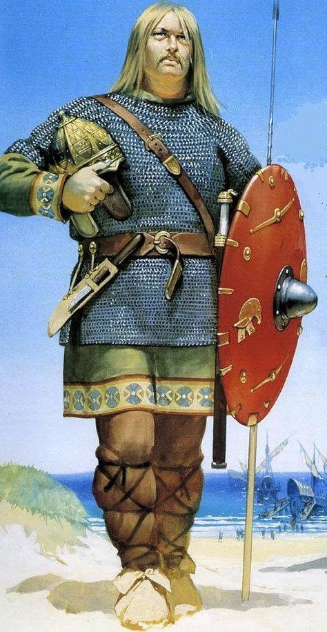 Byzantine Military: Byzantine Sardinia - Imperial Province Frankish Warrior, Saxon Warrior, Angus Mcbride, Germanic Tribes, Historical Warriors, Celtic Warriors, Ancient Warfare, Early Middle Ages, Medieval Period