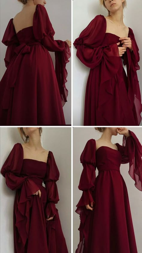 Greek Inspired Prom Dress, Graduation Dress Sleeves, English Colours Dress, Simple Gowns Dresses Elegant, Dark Teal Dress Outfit, Elegant Red Dresses Classy, Red Frocks For Women, Korean Frocks For Women, School Farewell Dress Ideas