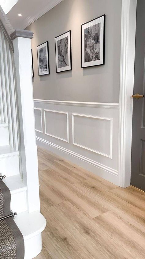 Transform your boring walls with these beautiful wainscoting ideas! Whether you're drawn to classic paneling or modern designs, discover how wainscoting can add architectural interest to any room. #WainscotingIdeas #HomeDecor #DIYDesign Wainscoting Ideas, Narrow Hallway Decorating, Home Hall Design, Hallway Designs, Hallway Design, Hall Decor, Hall Design, Home Entrance Decor, Wainscoting