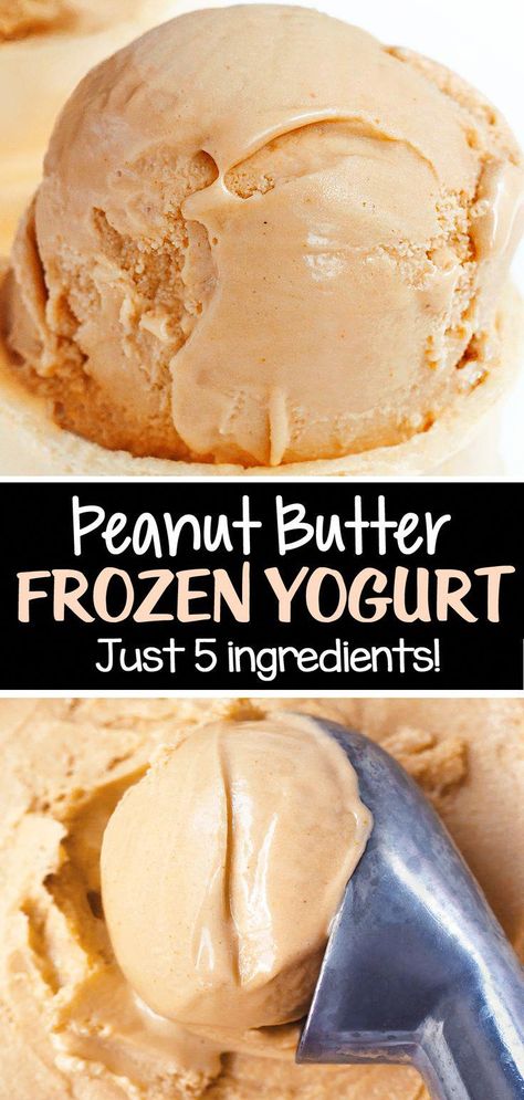 How to make peanut butter frozen yogurt (no ice cream machine, egg free recipe) #WhatIsTheMostHealthyFood Banana Yogurt Ice Cream Recipe, Frozen Yougart Recipe, Peanut Butter Yogurt Ice Cream, Peanut Ice Cream Recipe, Coconut Yogurt Ice Cream, Lowfat Homemade Ice Cream, No Chew Diet Recipes, Keto Peanut Butter Frozen Yogurt, Ice Cream Made With Yogurt