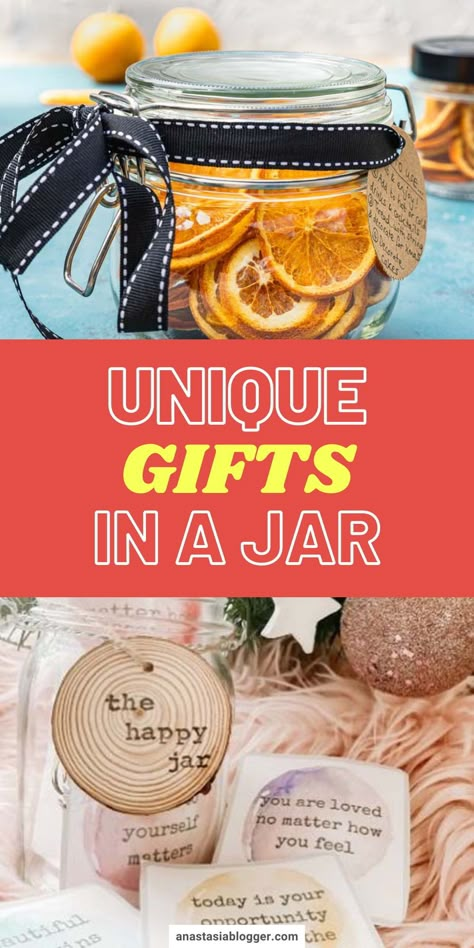 If you are one who loves giving homemade gifts to your loved ones, then try out these 15 unique gifts in a jar that the receiver will definitely adore! #giftideas #masonjar Jelly Jar Gift Ideas, Ball Jar Gift Ideas, Gifts In A Jar Ideas For Women, Mini Jar Gift Ideas, Ball Jar Gifts, Quart Jar Gifts, Homemade Mason Jar Christmas Gifts, Mason Jar Crafts Diy Homemade Gifts, Mason Jar Gifts For Women