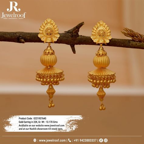 Durga Chalisa, Beautiful Gold Earrings, Gold Earing, Golden Aura, Adani Group, Latest Jewellery Designs, Gold Jewelry Prom, Small Earrings Gold, Jewelry Prom