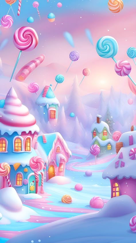 Christmas In Candyland, Pink Stuff Png, Cute Ice Cream Wallpaper, Christmas Wallpaper Girly, Candyland Wallpaper, Christmas Phone Screen, Winter Candyland, Heaven Gates, Stuff Png