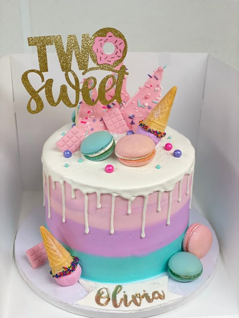 2 Sweet Cake Ideas, 4 Ever Sweet Birthday Party Cake, Too Sweet Birthday Cake, Two Sweet 2nd Birthday Cake, Seven Is So Sweet Birthday, Fourever Sweet Birthday Cake, Two Sweet Birthday Ideas, Sweets Themed Cake, Two Sweet Birthday Cake Ideas