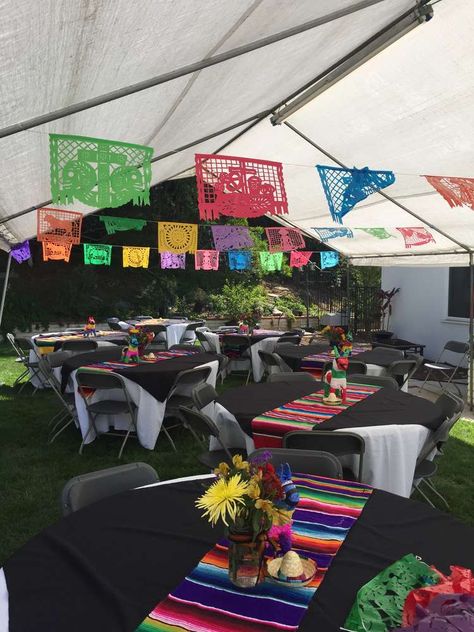 Black Fiesta Theme, Retirement Party Ideas Mexican Theme, Mexican Birthday Party For Men, Mexican Fiesta 50th Birthday, Mexican Sweet Sixteen Party Ideas, 70th Birthday Fiesta Theme, Fiesta Party For Men, Mexican Cowboy Party Decorations, Mexican Team Party Ideas