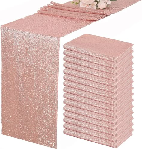 Amazon.com: 15 Pack Sequin Table Runner 12 X 108 Inch Glitter Rose Gold Table Runner Dining Table Runner for Wedding Engagement Birthday Party Holiday Banquet Baby Bridal Shower Bachelorette Decorations : Home & Kitchen Rose Gold 30th Birthday Party Decor, 90 Th Birthday Party Ideas Table Decorations, Elegant 80th Birthday Party Decorations, Rose Gold New Years Eve Party, Black White And Rose Gold Wedding Decor, Rose Gold Tablescape, Ideas For 90th Birthday Party Mom, Black Gold And Pink Party Decoration, Pink Graduation Decorations