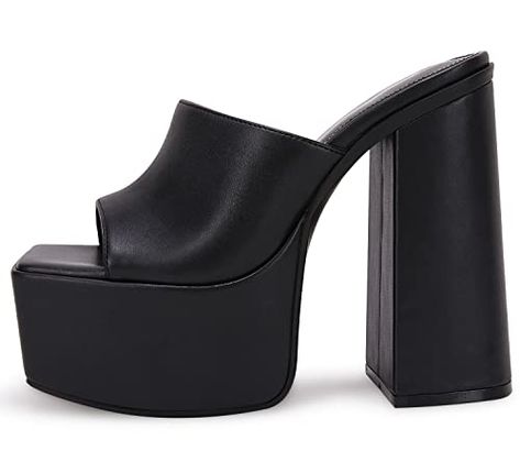 Lim Sieben's Amazon Page Open Toe High Heels, Platform Block Heels, Concert Looks, Chunky Sandals, Block Heel Sandals, Chunky Block Heels, Women's Mules, 3 Inch Heels, Womens Mules