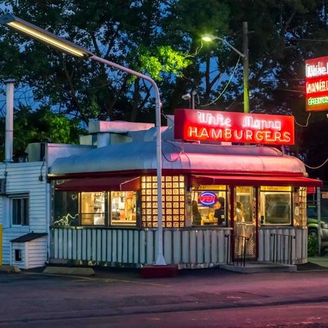 White Manna Located in Hackensack, New Jersey, White Manna is a renowned diner famous for its classic American burgers and nostalgic atmosphere. • Location: 358 River St, Hackensack, NJ 07601. • Cuisine: Classic American diner fare with a focus on small, flavorful burgers and traditional comfort food. • Key Features: The diner is known for its retro ambiance, counter seating, and its signature mini burgers, which have become a local favorite. • History: Established in 1946, White Manna has ... Classic American Diner, Hackensack Nj, American Burgers, Mushroom Burger, Counter Seating, Diner Recipes, Mini Burgers, Burger Restaurant, American Diner