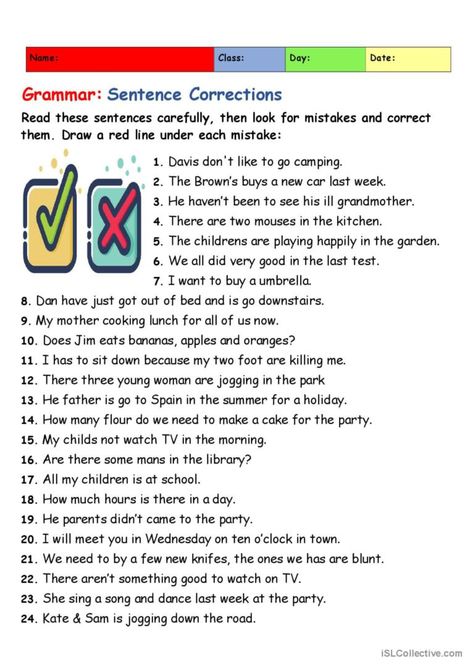 Sentence Correction Worksheets, Adjectives Grammar, Grammar Sentences, Sentence Correction, Pattern Worksheet, Grammar Practice, Ladybug Wallpaper, Preschool Letters, History Projects