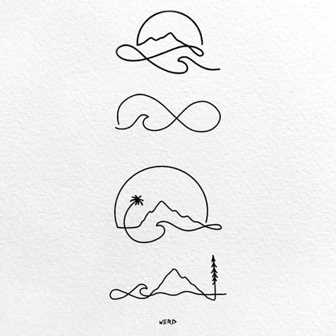 Drew Graves on Instagram: "Single Line Tattoo Designs. The first four are available as temporary tattoos on Inkbox. Use the link in my bio to browse all@my temporary tattoo designs on @inkbox  . . . . If you would like to use any of my designs for a tattoo, please support my work and purchase a Tattoo Certificate from my website, werdgra.com or just use the link in my bio! Thanks so much!  -Drew . . . #simpletattoo #minimaltattoo #flashtattoo #tattoodesign #tattooideas #blackworktattoo #tattoo #tattoolover #minimalism #stippling #lineworktattoo #blackworknow #linework #blacktattooart #darkartists #onlyblackart #inked #artist #werdgra #finelinetattoo" Single Lines Tattoo, I Lived Tattoo One Republic, Word Line Tattoo, Surfboard Fin Tattoo, Wave Abstract Design, California Minimalist Tattoo, Simple Line Tattoo Designs, Infinity Wave Tattoo, Water Tatoos Ideas