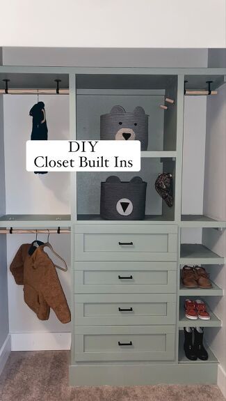 Closet Design Reach In, How To Build A Closet In A Bedroom, Closet Units Built Ins, Built In Closet Makeover, Diy Closet Dresser Built Ins, Closet Plans Diy How To Build, Diy Bedroom Closet Ideas How To Build, Diy Shelves For Closet, Entertainment Center Closet Ideas