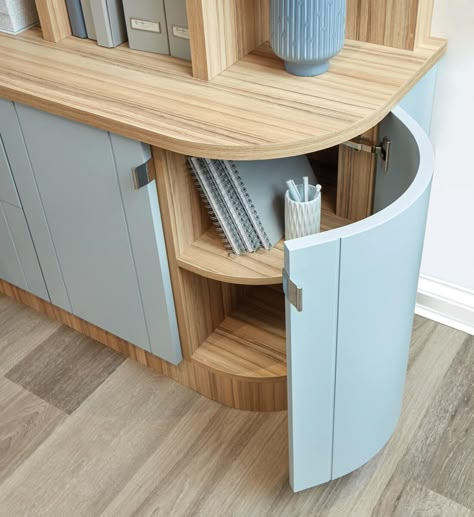 Curved Cabinets, Cabinet Detailing, Furniture Details Design, Study Furniture, Cupboard Design, Corner Cabinet, Furniture Details, Cabinet Design, Smooth Lines