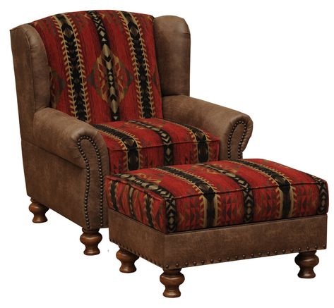 Rambler Furniture: Wooded River — Wooded River Southwestern Chairs, Western Chair, Western Living Room, Western Rooms, Wood River, Leather Club Chairs, Functional Style, Chair Ottoman, Leather Sofas