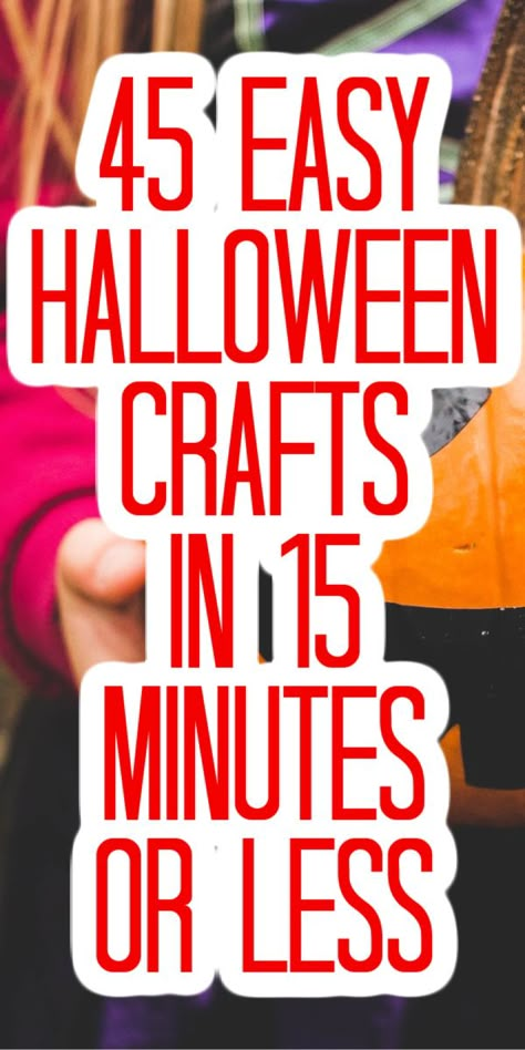 Halloween Crafts Kids Easy, Kindergarten Halloween Crafts Easy, Easy Halloween Decorations For Kids, Kids Crafts For Halloween, Kids Craft Halloween, Quick Halloween Decorations, Kids Halloween Craft Ideas, Halloween Craft Ideas For Toddlers, Easy Halloween Crafts For Kids Simple