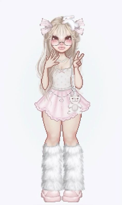 🐰 Everskies Pink Hair, Coquette Outfits Aesthetic Pink, Cute Everskies Outfits, Coquette Art Ideas, Coquette Soft Style Outfit, Soft Coquette Outfits, Coquette Games, Cute Doll Drawing, Doll Outfits Aesthetic