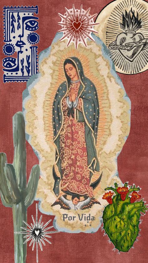 Phone Wallpaper Theme, Religious Wallpaper, Mexico Wallpaper, Mexican Beauty, Cowgirl Poster, Catholic Wallpaper, Mexican Art Tattoos, Catholic Wall Art, Mary Art