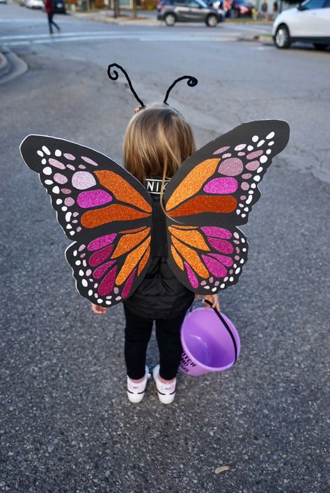 Diy Butterfly Halloween Costume, Butterfly Diy Costume, Diy Butterfly Costume Kids, Foam Butterfly, Diy Butterfly Wings Costume, Easy Diy Halloween Costumes For Kids, Butterfly Costume Diy, Butterfly Costumes Diy, Butterfly Costume Kids Diy