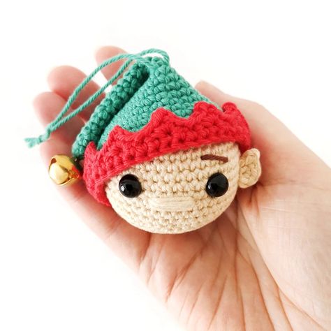 Crochet Elf Bauble Pattern (Free!) Crochet Elf Ornament Free Pattern, Crochet Xmas Baubles Free Pattern, Crochet Elf Ornament, Crochet Christmas Characters, Crochet Elf Pattern Free, Elf Crochet Pattern Free, Crochet Christmas Baubles Free Pattern, Crochet Elf Pattern, Crochet Christmas Baubles