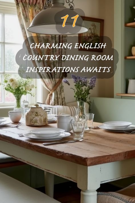 Step into my favorite dining space that beautifully embodies the warmth and charm of English country design. With rustic wooden tables, soft linens, and touches of nature through fresh flowers, this inviting room inspires me to gather loved ones for meals filled with joy. Let these 11 lovely inspirations transform your dining experience into an enchanting escape. English Country Dining Room Decor, English Cottage Dining Room Ideas, Cosy Dining Room Ideas, French Cottage Dining Room, Country Cottage Dining Room, English Cottage Dining Room, Dining Room Decor Country, Cottage Dining Room Ideas, English Country Dining Room