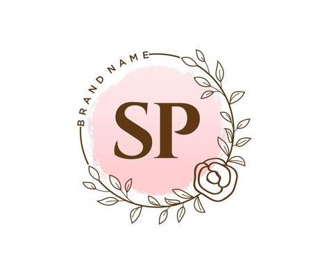 Initial SP feminine logo. Usable for Nature, Salon, Spa, Cosmetic and Beauty Logos. Flat Vector Logo Design Template Element. Sp Initials Logo, Sp Logo Design, Sp Logo, Beauty Logos, Bridal Nails Designs, Hd Flower Wallpaper, Beauty Business Cards, Cosmetic Logo, Logo Design Feminine