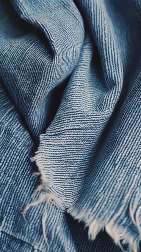 Denim Texture Close-up: Close-up image showcasing the detailed texture of a blue denim fabric with frayed edges and visible weaves. #denim #texture #fabric #blue #close-up #material #textile #cotton #stockcake https://ayr.app/l/JsCa Fashion Materials Textiles, Denim Close Up, Fabric Close Up, Denim Texture Fabrics, Materials And Textures Fabric, Denim Mood Board, Jeans Fabric Texture, Textile Aesthetic, Denim Fabric Texture