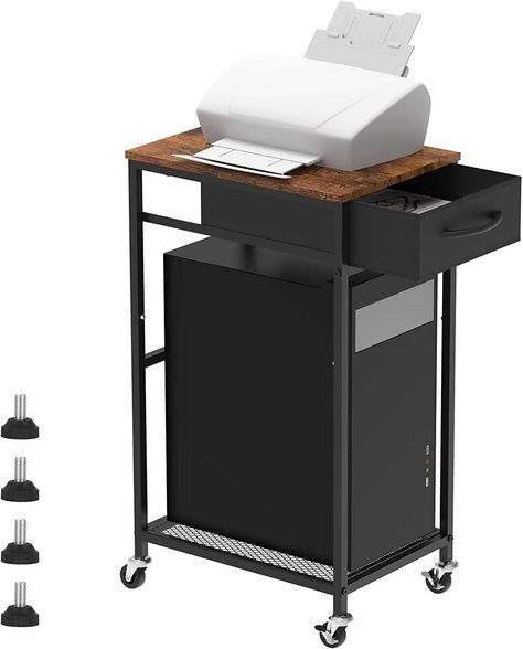 Printer Table, Cpu Stand, Printer Cart, Computer Cart, Pc Tower, Cart On Wheels, Mobile Printer, Tower Stand, Computer Tower