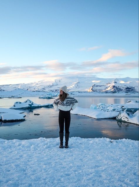 Iceland Winter Aesthetic, Alaska Photo Ideas, Reykjavik Iceland Outfit, Iceland Picture Ideas, Iceland Aesthetic Winter, Iceland Ootd, Iceland Aesthetic Outfits, Iceland Outfit Winter, Iceland January