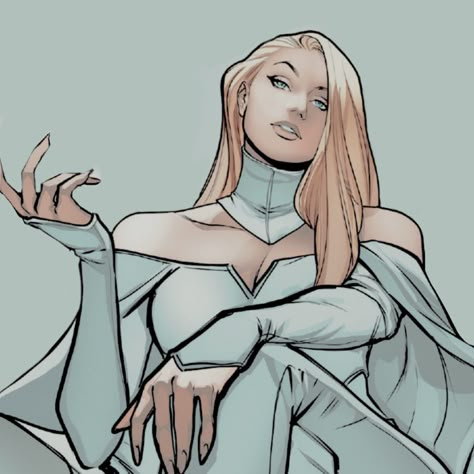 Emma Frost Comic Icons, Emma Frost Icons, Emma Frost Fanart, White Queen Marvel, Emma Frost Aesthetic, X Men Emma Frost, Emma Frost Art, Emma Frost Comic, Comic Book Icons