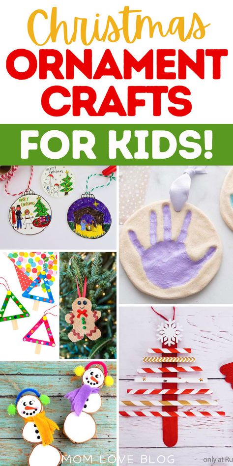 Collage of DIY Christmas ornament crafts for kids to make, including salt dough ornaments, angel ornaments, keepsakes, handprint ornaments, and more. Holiday Traditions For Kids, Easy Christmas Ornaments For Kids, Ornaments To Make With Kids, Fathers Day Crafts For Preschoolers, Ornaments Kids Can Make, Christian Christmas Crafts, New Christmas Traditions, Ornaments For Kids To Make, Christmas Ornaments Diy Kids