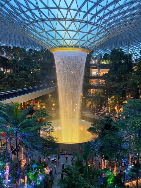 Singapore Jewel Changi, Changi Airport Waterfall, Jewel Changi Airport Singapore, Changi Airport Singapore Aesthetic, Changi Jewel Airport, Jewel Airport Singapore, The Jewel Singapore, Singapore Vision Board, Travel Aesthetic Singapore