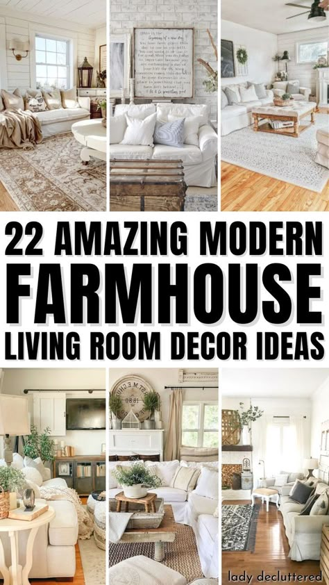 22 Amazing Modern Farmhouse Living Room Decor Ideas Farmhouse Home Exterior, Farmhouse Great Room, Cozy Modern Farmhouse Living Room, Farmhouse Family Rooms, Cozy Farmhouse Living Room, Farmhouse Living Rooms, Modern Farmhouse Living Room Decor, Farmhouse Living Room Decor Ideas, Simple Decorating