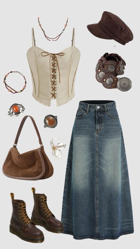 Boho outfit #outfitinspo #boho Boho Basics Wardrobe, Aesthetic Boho Outfits, Boho Fashion Aesthetic, Boho Outfits Aesthetic, Boho Aesthetic Outfit, 20 Year Old Girl, Vintage Aesthetic Outfits, Green Costumes, Boho Inspo