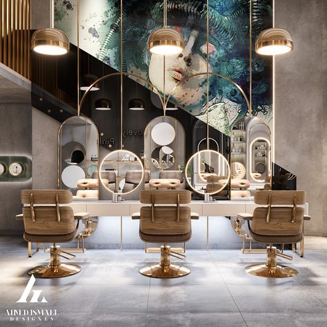 Modern Beauty Salon Interior Design, Luxury Salon Interior Design, Beauty Salon Interior Luxury, Beach Restaurant Design, Luxury Beauty Salon, Parlour Design, Nail Salon Interior Design, Nail Salon Interior, Hair Salon Design