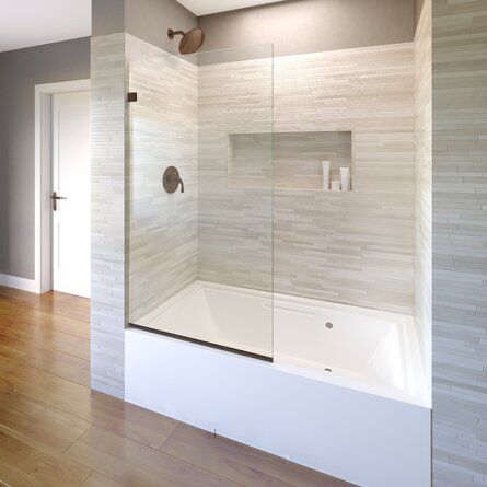 Bathtub Shower Combo, Tub Door, Bathroom Tub Shower, Bathtub Doors, Tub Doors, Frameless Shower Doors, Bathroom Tub, Bathroom Remodel Designs, Bathroom Remodel Shower