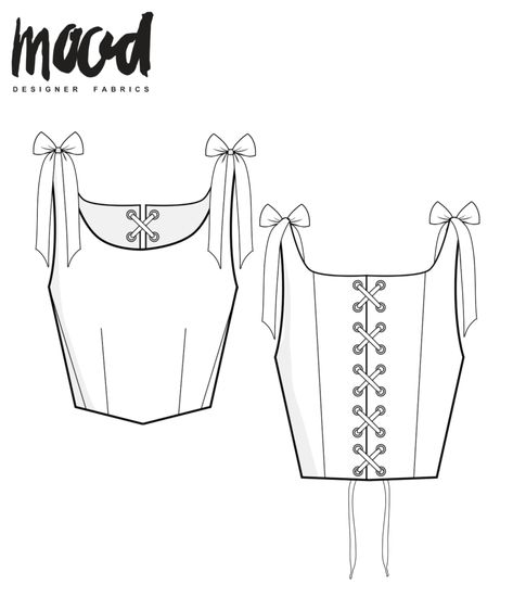 The Spearmint Corset - Free Sewing Pattern - Mood Sewciety Mood Designer Fabrics Patterns, Free Corset Top Pattern Pdf, Winter Jacket Pattern Sewing, Bodice Sewing Pattern Free, Free Gown Pattern, Pirate Sewing Pattern, Corset Top Diy Free Pattern, Mood Sewciety Free Patterns Dress, Mood Fabrics Free Pattern Top