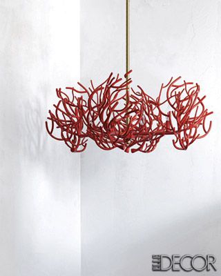 avant garde design: simply red. Dinner Table Design, Coral Chandelier, Seashell Chandelier, Coral Lamp, Driftwood Chandelier, Red Chandelier, Orb Chandelier, Kitchen Chandelier, Coral Design