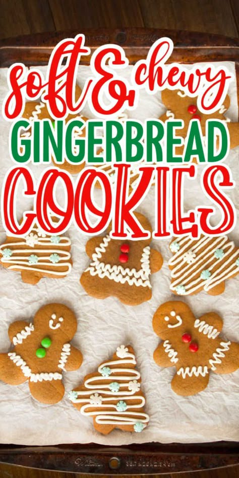 Enjoy a classic holiday treat with these soft and chewy gingerbread cookies, perfect for festive decorating! Soft And Chewy Gingerbread Cookies, Best Gingerbread Cookie Recipe, Party Treat Ideas, Easy Gingerbread Cookies, Best Gingerbread Cookies, Gingerbread Cookie Recipe, Holiday Recipies, Gingerbread Cookie Dough, Chewy Gingerbread Cookies