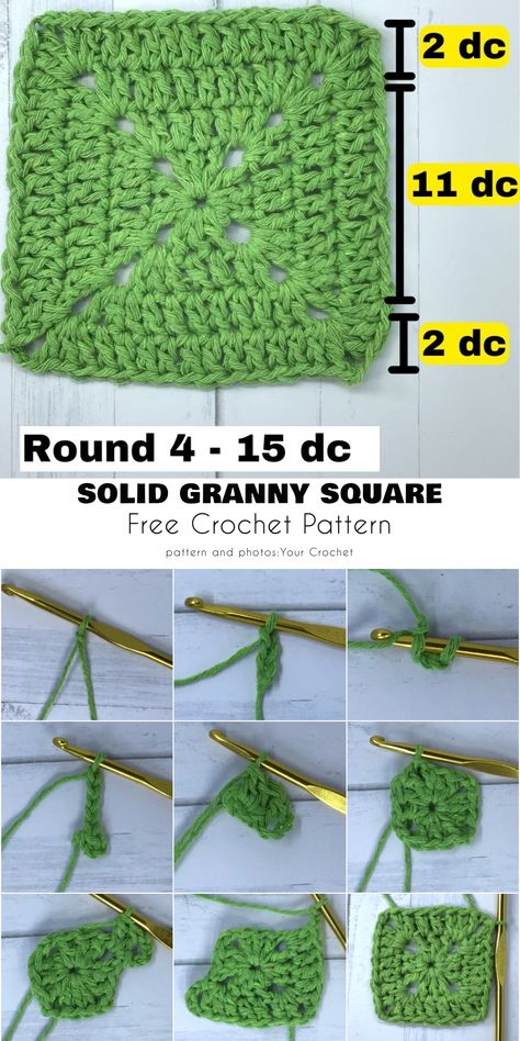 how to crochet a solid granny square Solid Granny Square Pattern Free, Granny Square Easy, Basic Granny Square, Solid Granny Square, Granny Square Crochet Patterns Free, Crochet Tutorial Pattern, Easy Crochet Stitches, Autumn Ideas, Crochet Motif Patterns