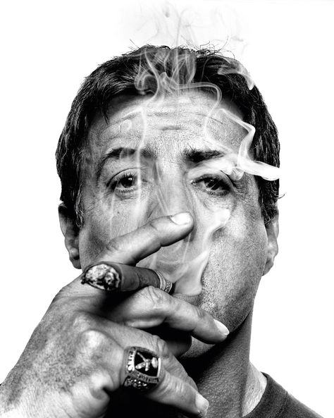 Sylvester Stallone by Platon #photowisdom #platon Photo Star, Good Cigars, Koln, Rocky Balboa, Fidel Castro, Foto Tips, Sylvester Stallone, Celebrity Portraits, Look At The Stars