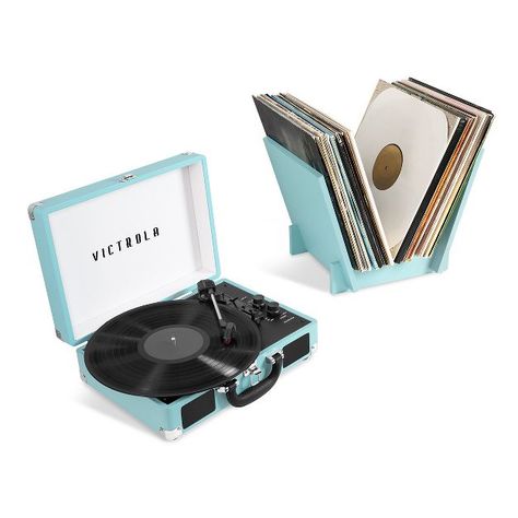 Victrola Journey+ Bluetooth Suitcase Record Player With Matching Record Stand : Target Suitcase Record Player, Bluetooth Record Player, 78 Rpm Records, One Suitcase, Record Stand, Vintage Record Player, Turn Table Vinyl, Vinyl Record Player, Vinyl Storage