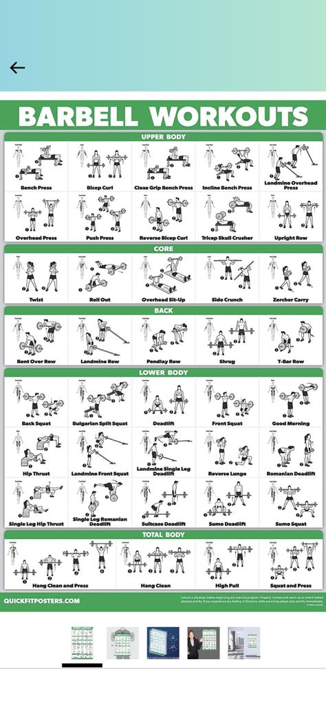 Barbell Clean And Press, Olympic Bar Workout, Arm Workout With Barbell, Barbell Bench Press, Z Bar Workout, Bar Weight Workout Women, Barbell Arm Workout, Barbell Workout For Women, Gym Workout Schedule