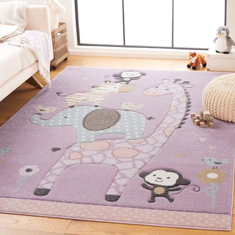 Have fun decorating with one of these rugs from SAFAVIEH's Carousel Kids' Collection. Animal Rug, Purple Area Rugs, Etched Designs, Kids Collection, Purple Rug, Rugs Size, Accent Rugs, Area Rugs For Sale, Cozy Living