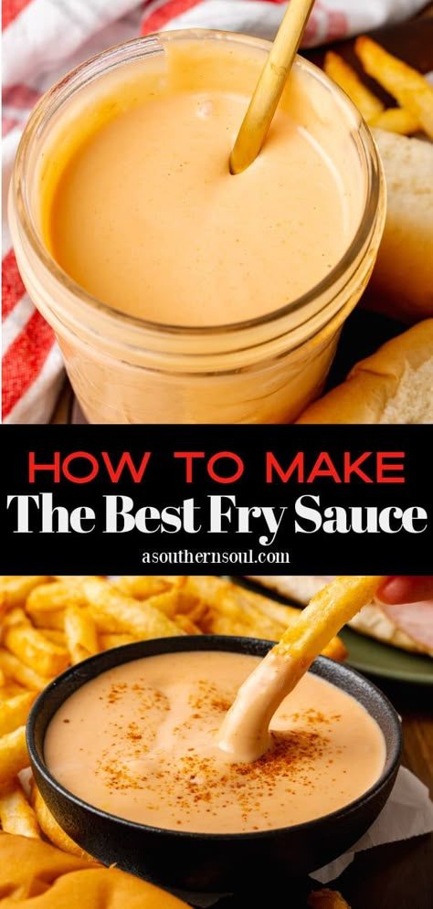 How To Make The Best Fry Sauce Best Fry Sauce, Fries Dip, Sauce For Fries, Parmesan French Fries, French Fry Sauce, Sandwich Sauce, Soul Recipes, Homemade Horseradish, A Southern Soul