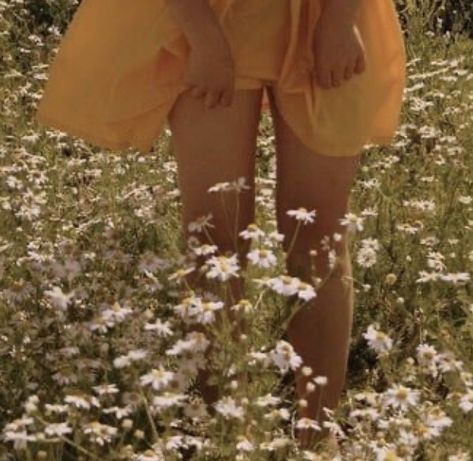 Yellow Dress, In The Middle, The Middle, A Woman, Yellow, Flowers, White