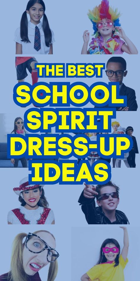 Creative back to school costume ideas for back to school parties, spirit week / spirit day ideas or fun first day of school ideas! #backtoschool #spiritday #spiritweek Spirit Week Ideas For Elementary School, Back To School Theme Party Outfits, Movie Characters To Dress Up As Spirit Week, School Spirit Dress Up Days, Hollywood Dress Up Ideas For School, Fun Dress Up Days For School, Dress For Success Spirit Week, Decades Day Spirit Week Kids, Dress Up Ideas For Spirit Week