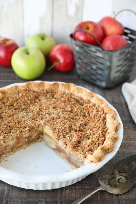 Dutch Apple Pie | Dessert Now, Dinner Later! Dutch Pie, Glazed Apples, Apple Crumble Topping, Apple Pie Desserts, A Bountiful Kitchen, Easy Apple Crumble, Bountiful Kitchen, Traditional Apple Pie, Salted Caramel Apple Pie