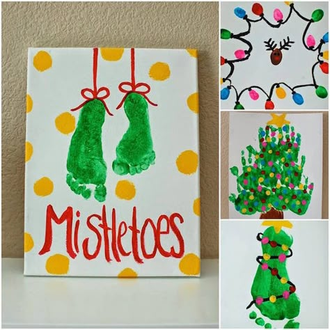 Baby Christmas Crafts, Christmas Art For Kids, Christmas Art Projects, Fun Christmas Cards, Christmas Crafts For Toddlers, Christmas Cards Kids, Christmas Crafts For Kids To Make, Homemade Christmas Cards, Preschool Christmas