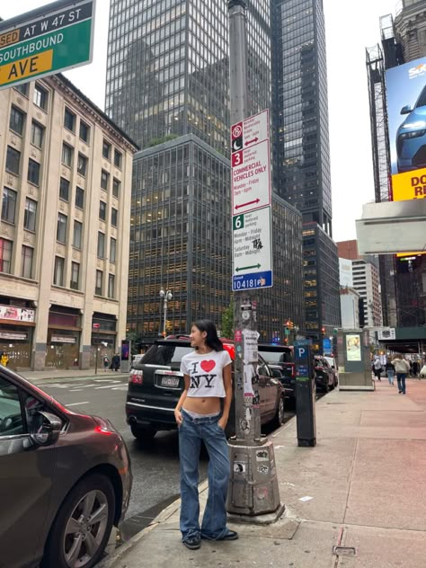 nyc, new york city, new york, nyc girl, new york girl, i love new york shirt, i ❤️ ny shirt, y2k low rised denim jeans, thrifted jeans, calvin klein underwear, black adidas sambas, asian, 08, new york aesthetic, nyc aesthetic, city girl, city girl aesthetic I Love New York Shirt, Black Adidas Sambas, Thrifted Jeans, City Girl Aesthetic, New York Girl, Nyc Pics, New York Vibes, Nyc Fits, I Love New York