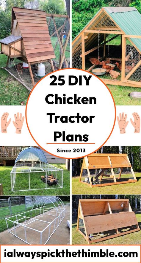 25 Free DIY Chicken Tractor Plans and Ideas to Build Diy Loft Bed Plans, Diy Chicken Tractor, Chicken Tractor Plans, Backyard Coop, Diy Loft, Loft Bed Plans, Portable Chicken Coop, Diy Loft Bed, Chicken Tractors