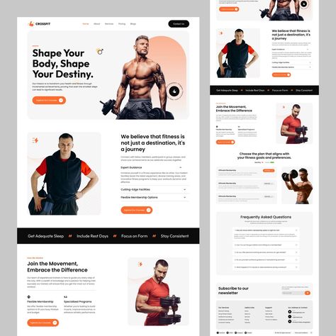 GYM Landing Page Design For Better View👇 Dribbble: https://dribbble.com/shots/24338208-GYM-Landing-Page-Design - Oripio is a product design agency focusing on UI/UX design, Web Development & branding✌️ Let's discuss👇 Email: contact@oripio.com WhatsApp: +8801701-253995 Follow us on other platforms: links.oripio.com/all Explore more design 👉 https://dribbble.com/oripio #Website #oripio #ui #landingpage #homepagedesign #Figma #uxui #Digitalagency #webdesigner #websitedesign #dashboardui Gym Website Design, Fitness Landing Page, Landing Ideas, Product Landing Page, Gym Supplements, Cold Email, Apps Design, Homepage Design, Webpage Design